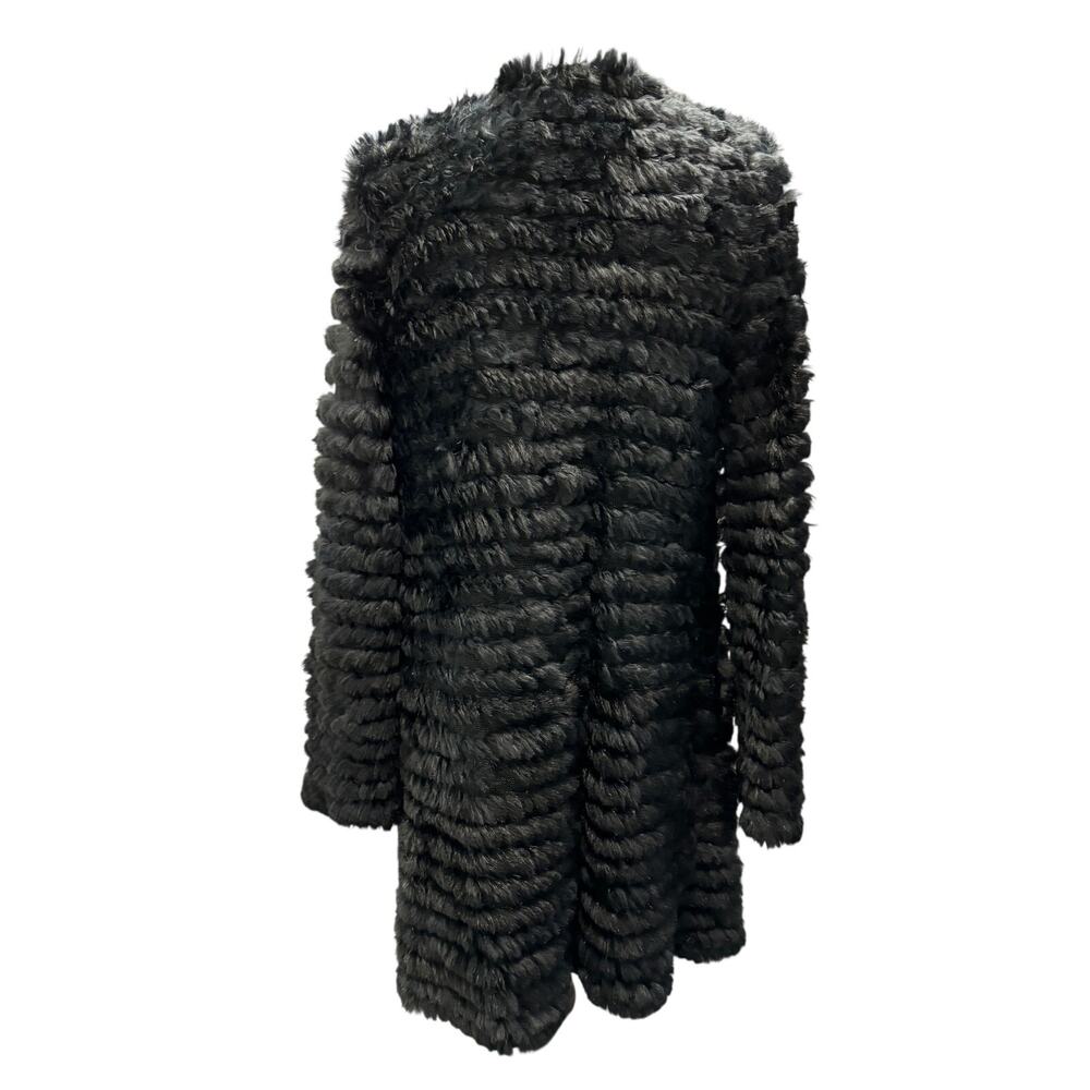 Adrienne Landau Black Fur Cardigan Size S - Picture 6 of 7
